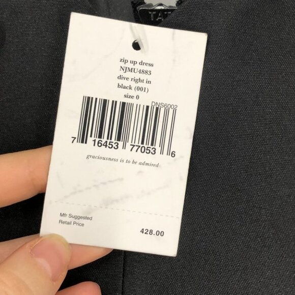 NWT Kate Spade black Zip Up fit & flare dress  size 0 - Picture 8 of 16